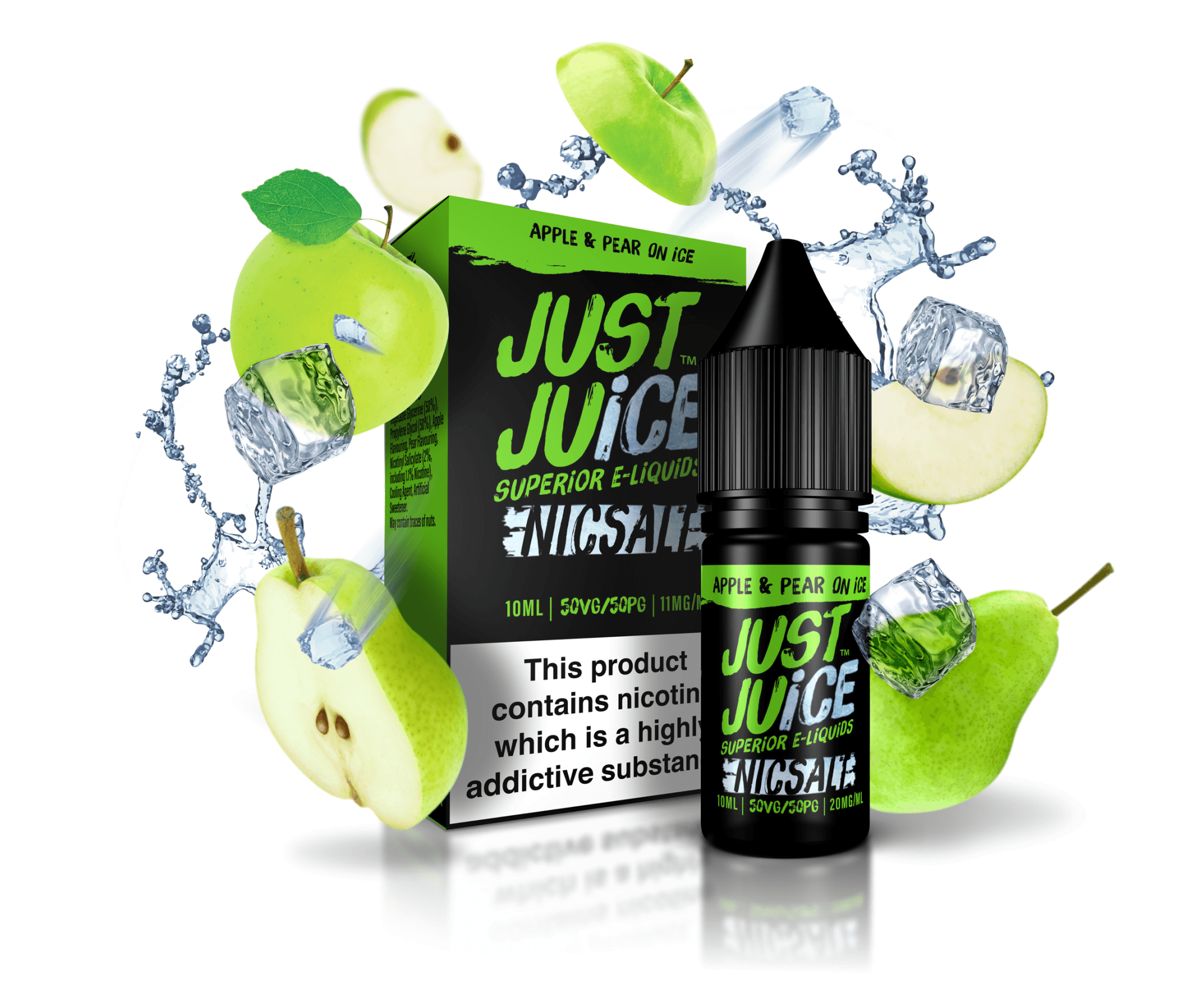 Apple & Pear On Ice E-Liquid Nicotine Salt By Just Juice 10ml - Vapestore Direct