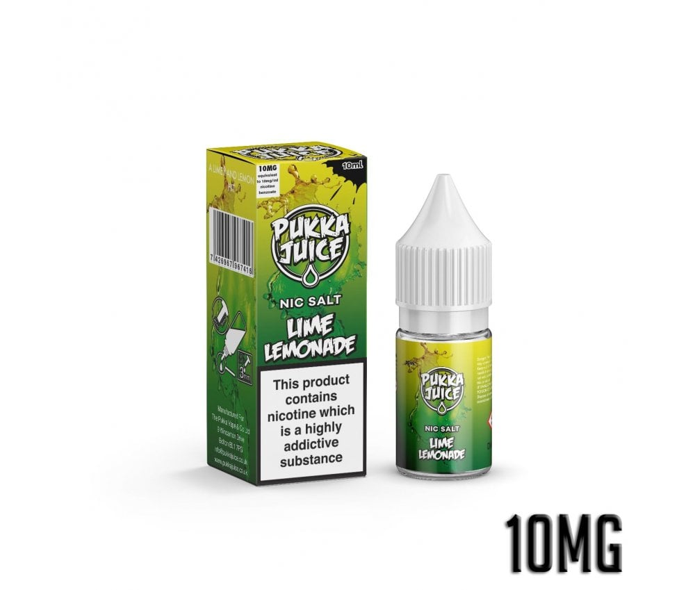 Lime Lemonade E-Liquid Nicotine Salt By Pukka Juice 10ml - Vapestore Direct