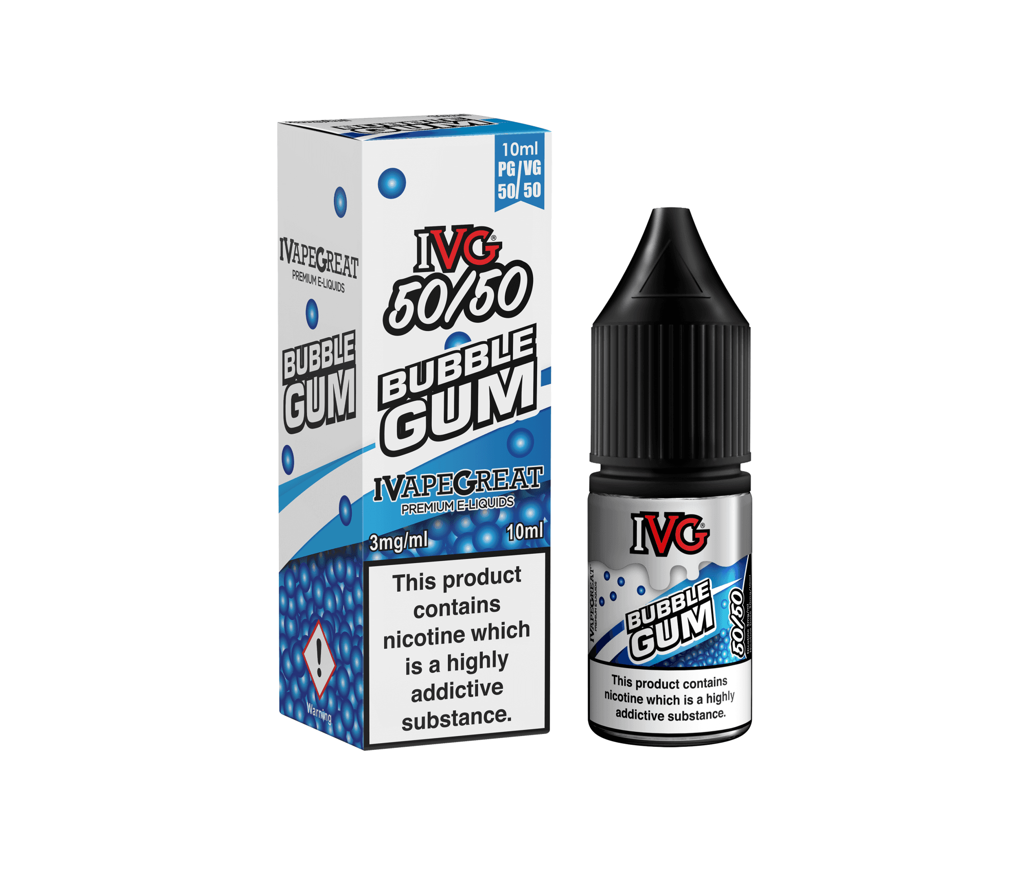 Bubblegum 50/50 E-Liquid By IVG 10ml - Vapestore Direct