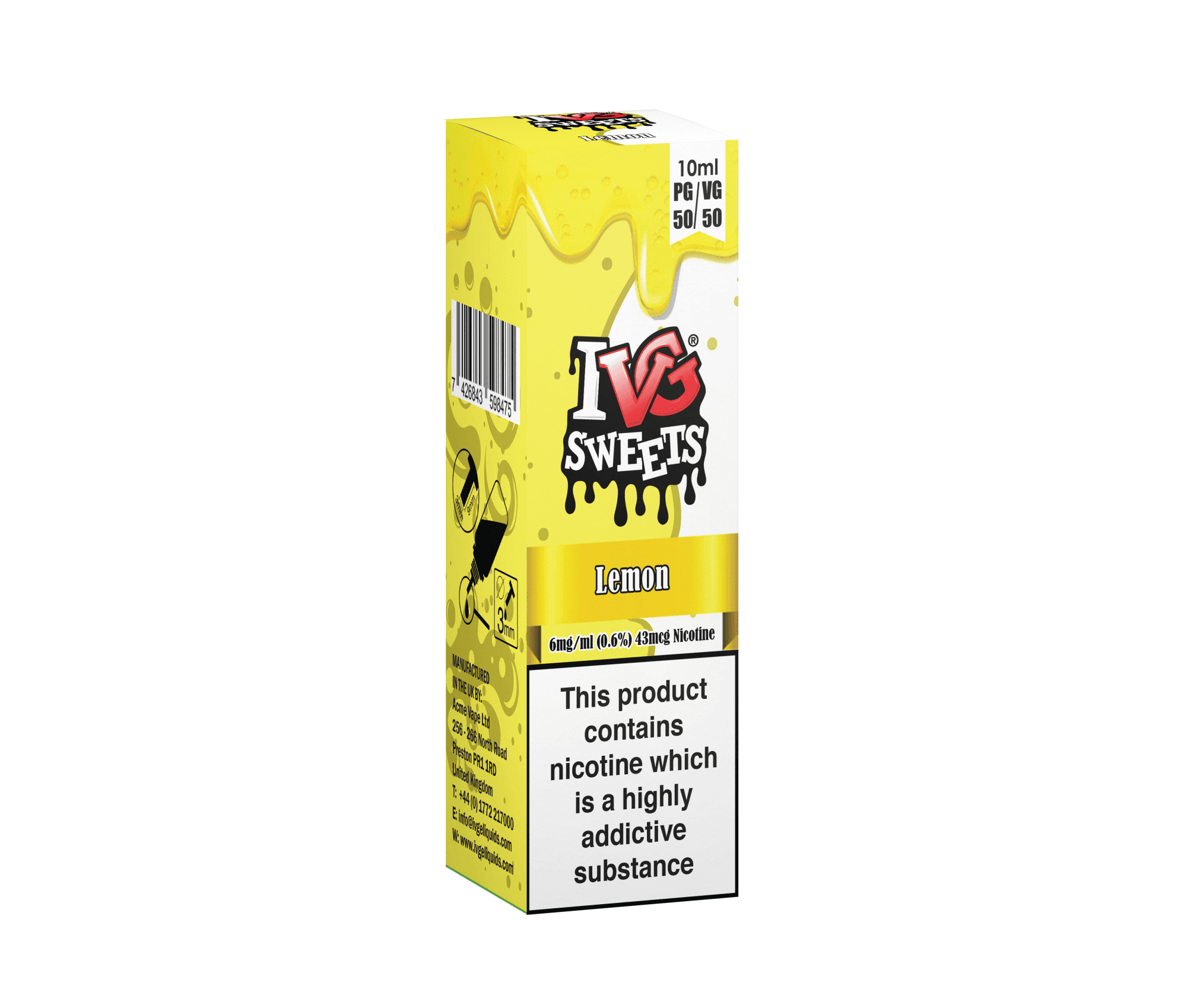 Lemon 50/50 E-Liquid By IVG 10ml - Vapestore Direct