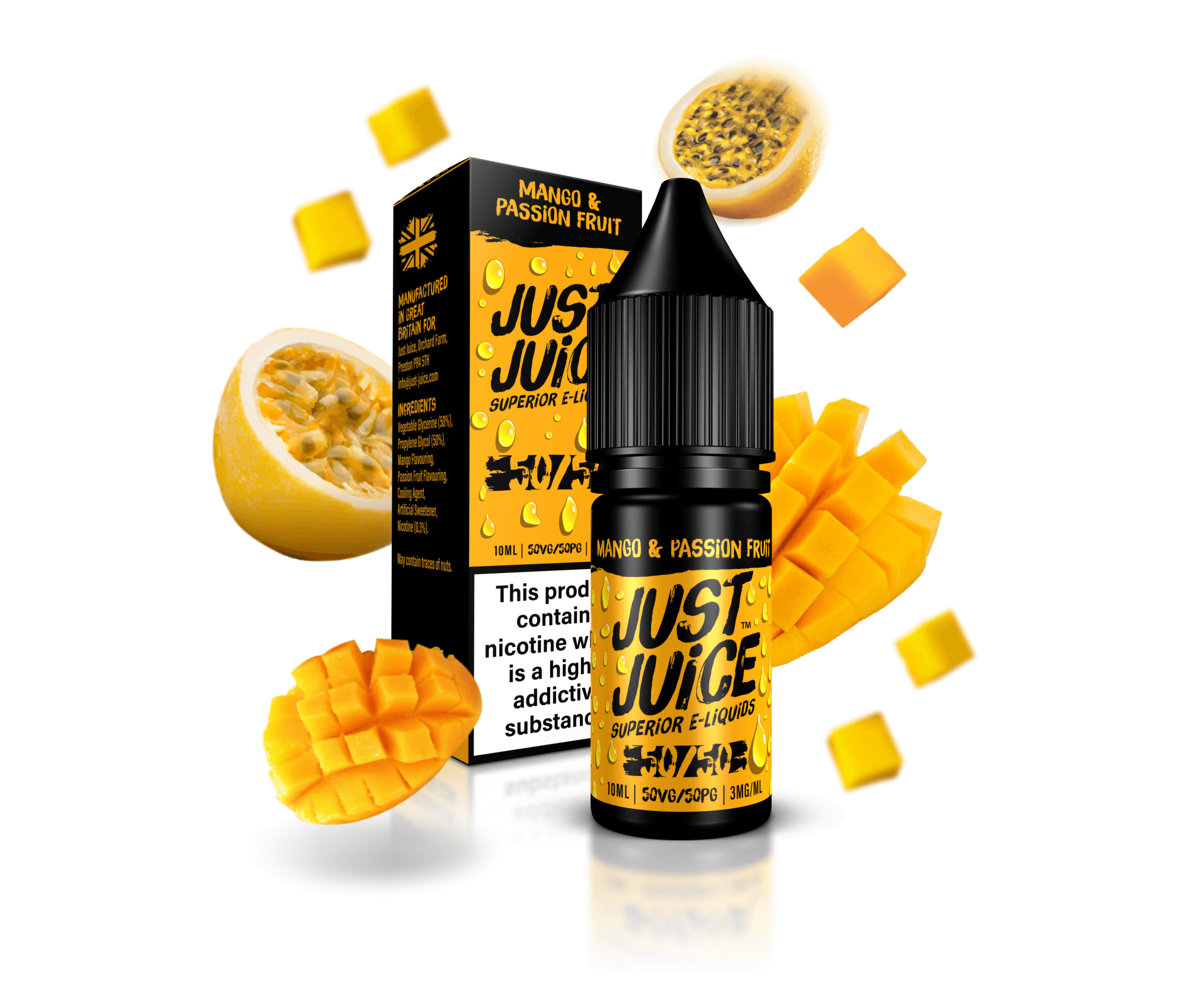 Mango & Passionfruit 50/50 E-Liquid By Just Juice 10ml - Vapestore Direct