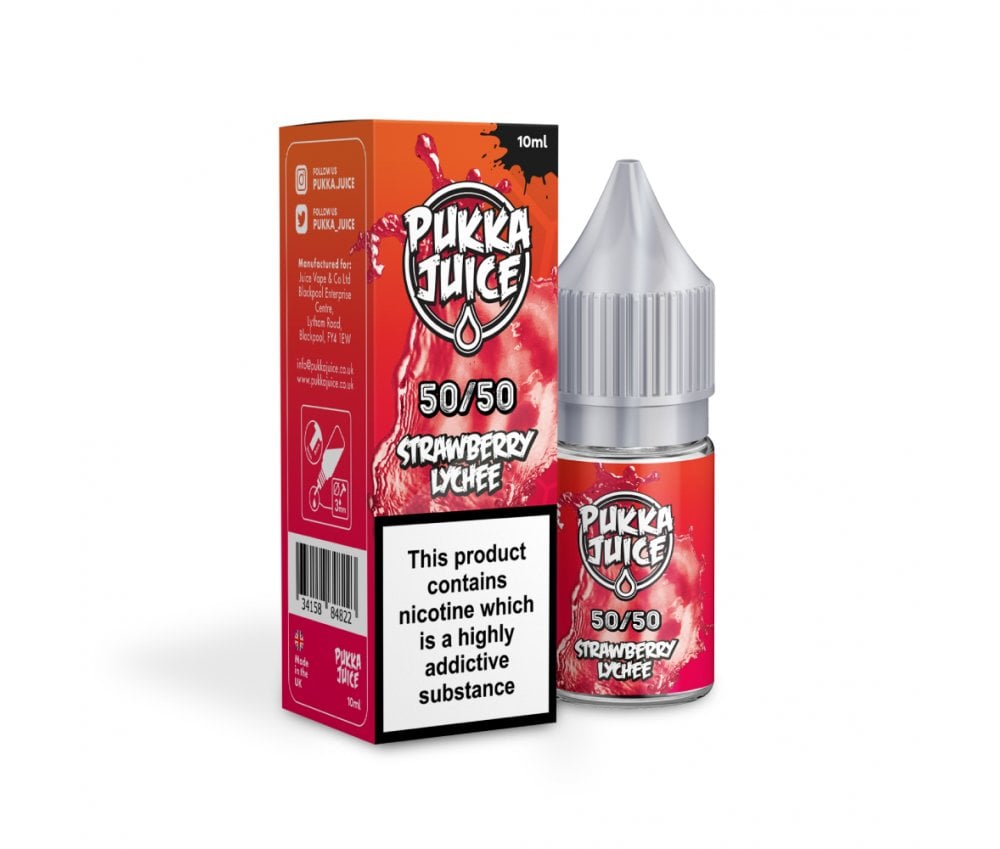 Strawberry Lychee 50/50 E-Liquid By Pukka Juice 10ml - Vapestore Direct