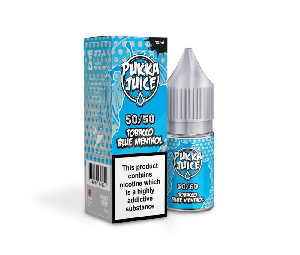 Tobacco Blue Menthol 50/50 E-Liquid By Pukka Juice 10ml - Vapestore Direct