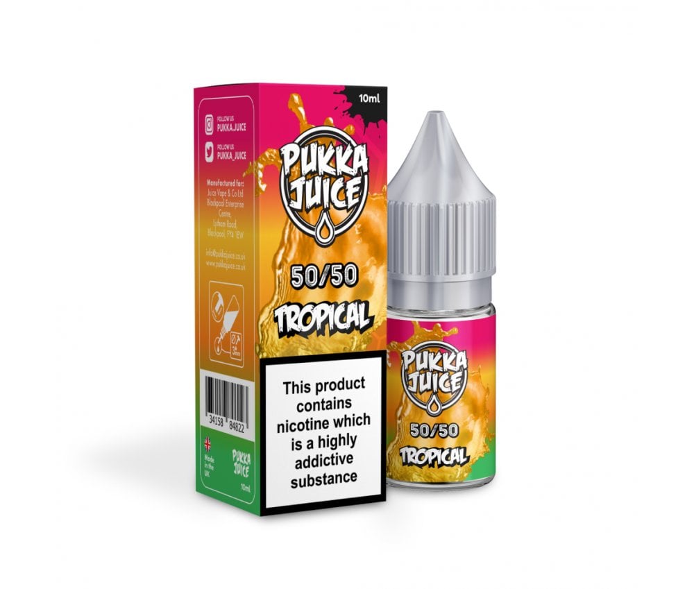 Tropical 50/50 E-Liquid By Pukka Juice 10ml - Vapestore Direct