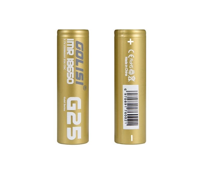 Golisi G25 2500mAh 20A Rechargeable 18650 Battery - Vapestore Direct