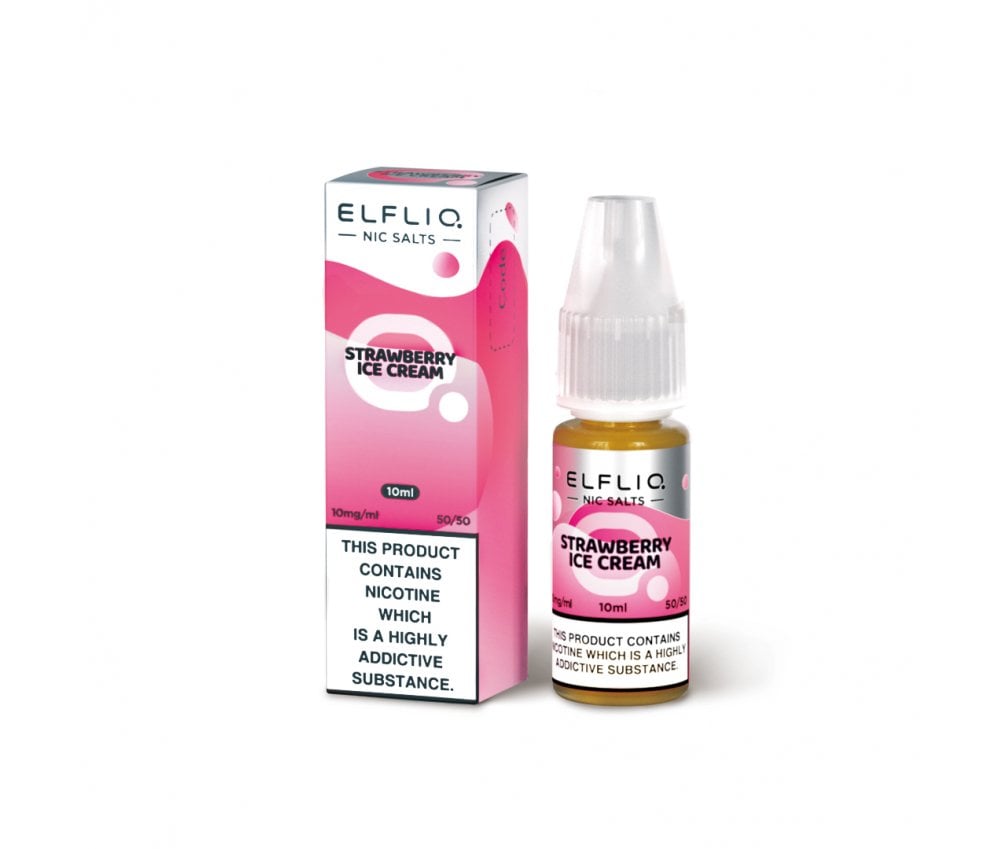 Strawberry Ice Cream ELFLIQ E-Liquid Nicotine Salt By Elfbar 10ml - Vapestore Direct