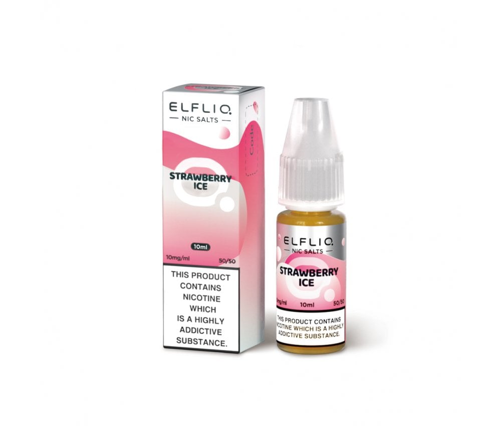 Strawberry Ice ELFLIQ E-Liquid Nicotine Salt By Elfbar 10ml - Vapestore Direct