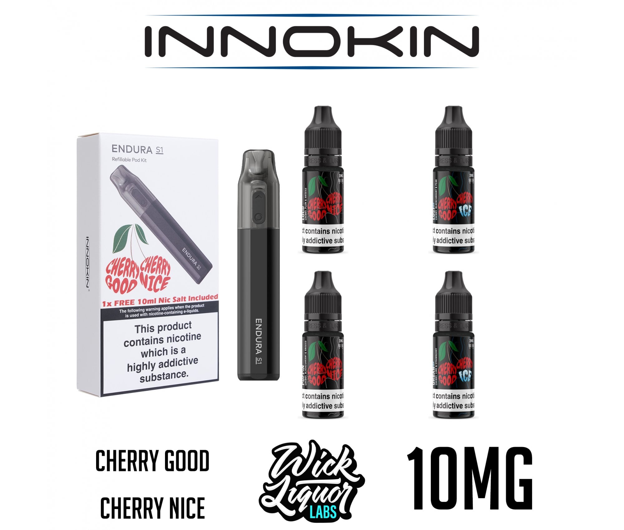 Innokin Endura S1 Rechargable Disposable x Wick Liquor Labs + Free 10ml Liquid 10mg - Vapestore Direct