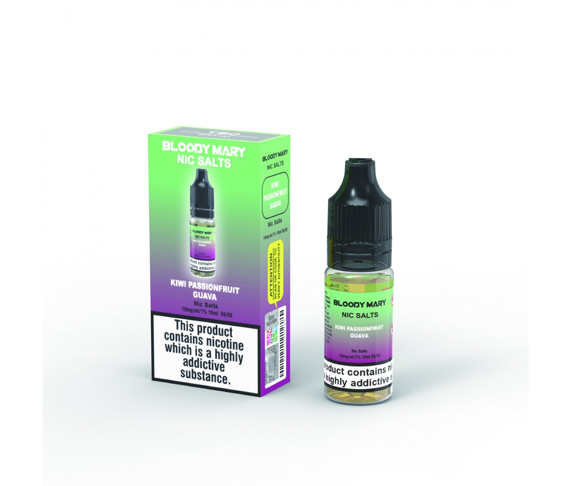 Kiwi Passionfruit Guava E-Liquid Nicotine Salt By Bloody Mary 10ml - Vapestore Direct