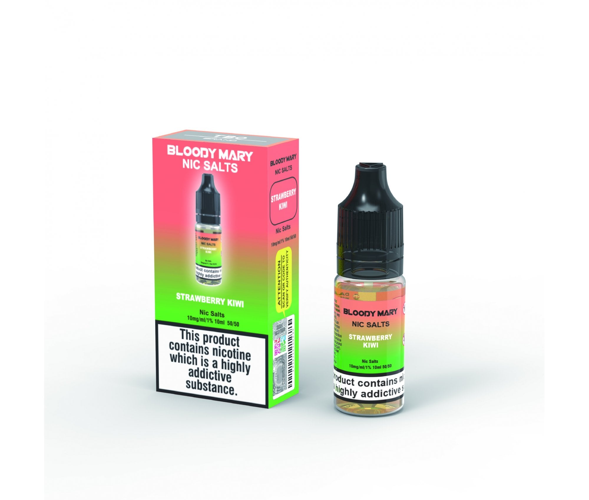 Strawberry Kiwi E-Liquid Nicotine Salt By Bloody Mary 10ml - Vapestore Direct