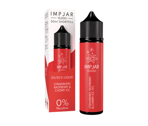 Strawberry Raspberry Cherry Ice E-Liquid 15000 Shortfill By Impjar 50ml - Vapestore Direct