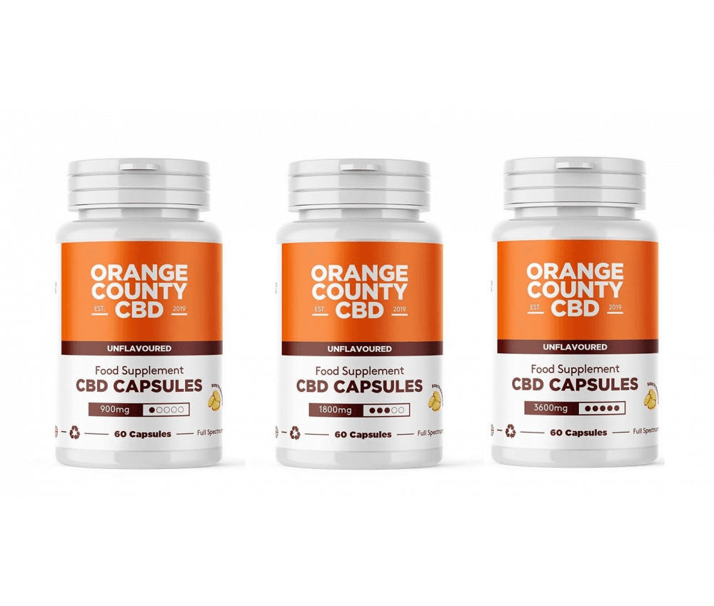 Orange County Full Spectrum CBD Soft Gel Capsules  LARGE - Pack of 60 - Vapestore Direct