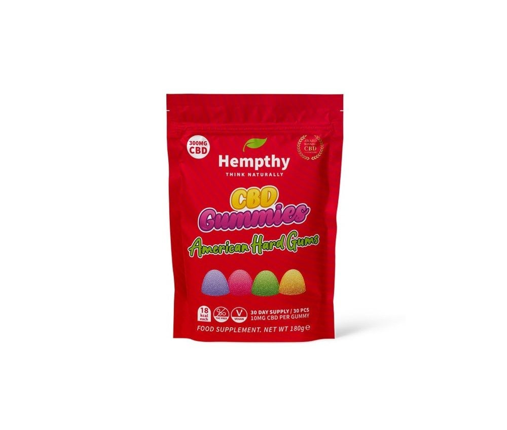 Hempthy CBD Gummies 300mg Bag AMERICAN HARD GUMS - Vapestore Direct
