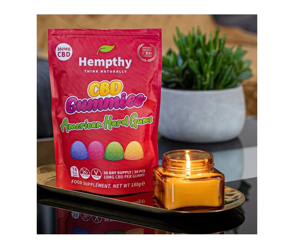 Hempthy CBD Gummies 300mg Bag AMERICAN HARD GUMS - Vapestore Direct