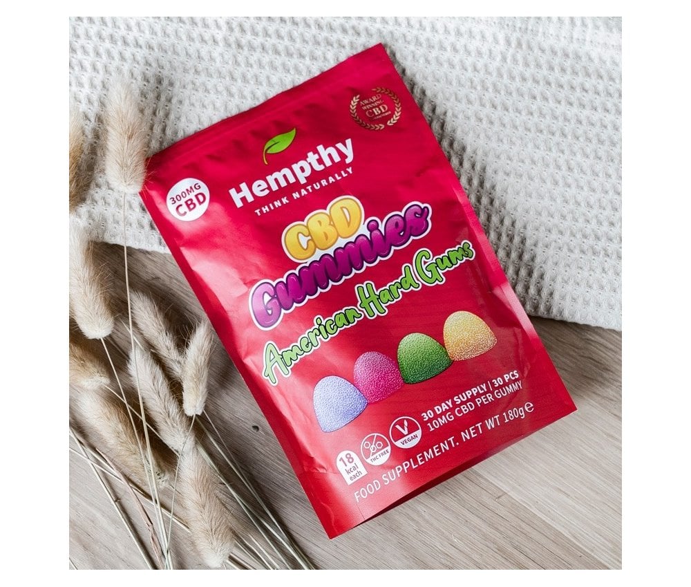 Hempthy CBD Gummies 300mg Bag AMERICAN HARD GUMS - Vapestore Direct