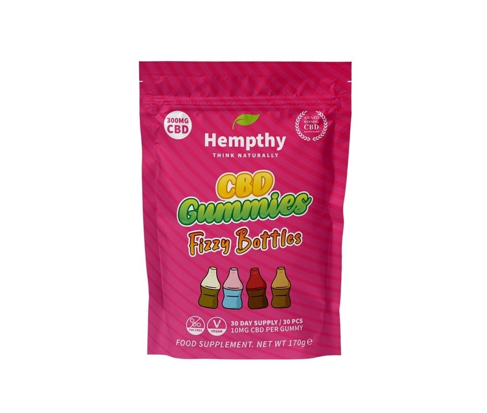 Hempthy CBD Gummies 300mg Bag FIZZY COLA BOTTLES - Vapestore Direct