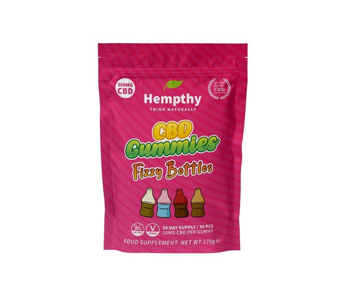 Hempthy CBD Gummies 300mg Bag FIZZY COLA BOTTLES - Vapestore Direct