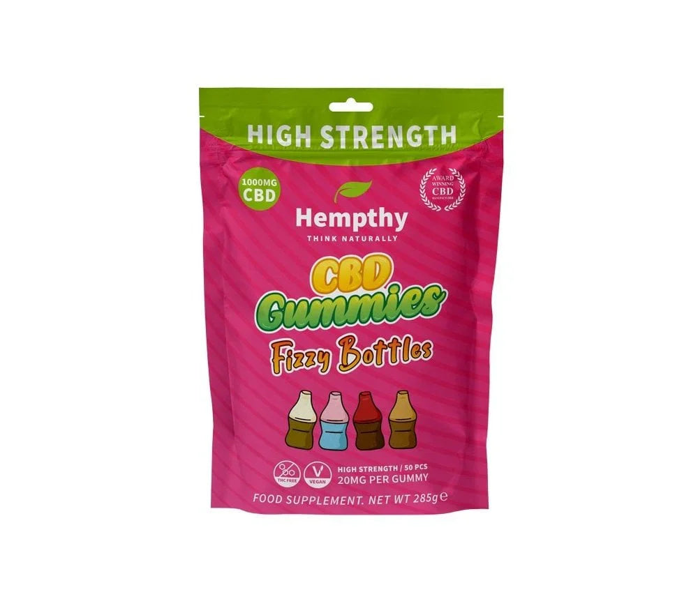 Hempthy CBD Gummies Fizzy Cola Bottles - Vapestore Direct