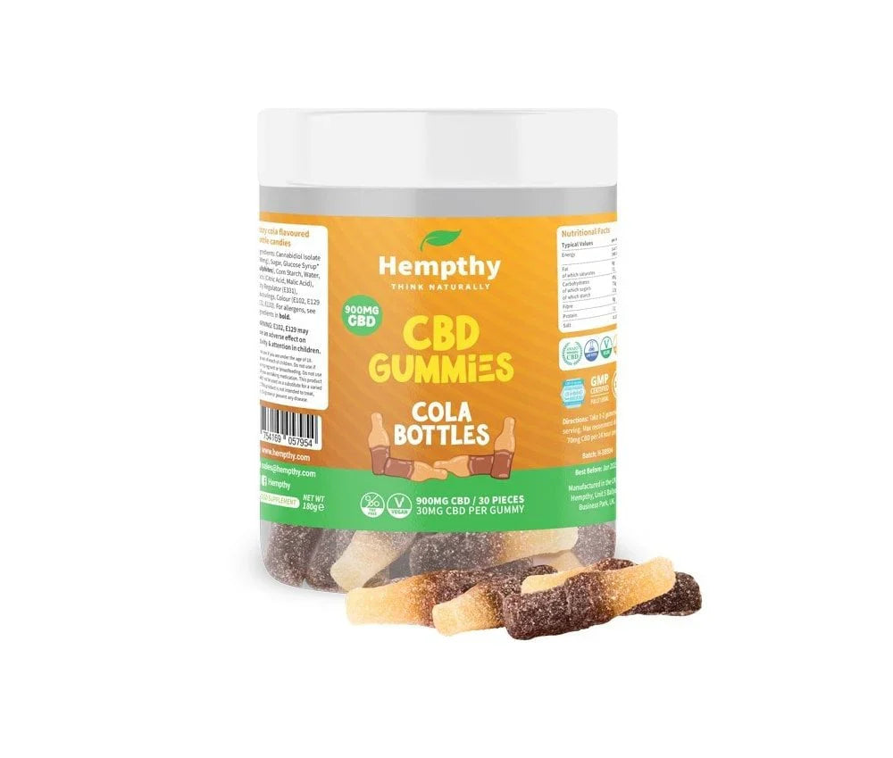 Hempthy CBD Gummies Fizzy Cola Bottles - Vapestore Direct