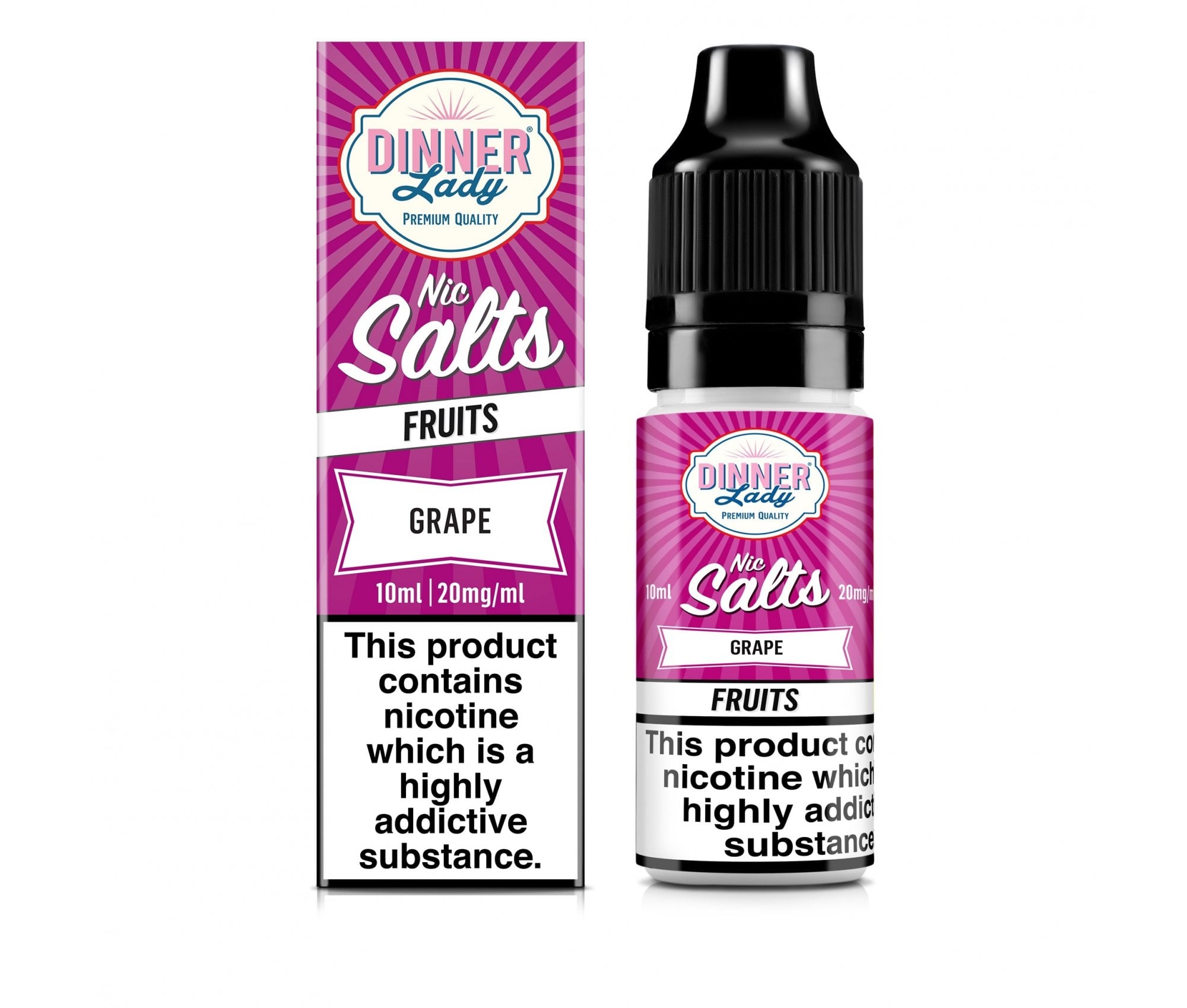 Grape Bubblegum E-Liquid Nicotine Salt By Dinner Lady Sweets 10ml - Vapestore Direct