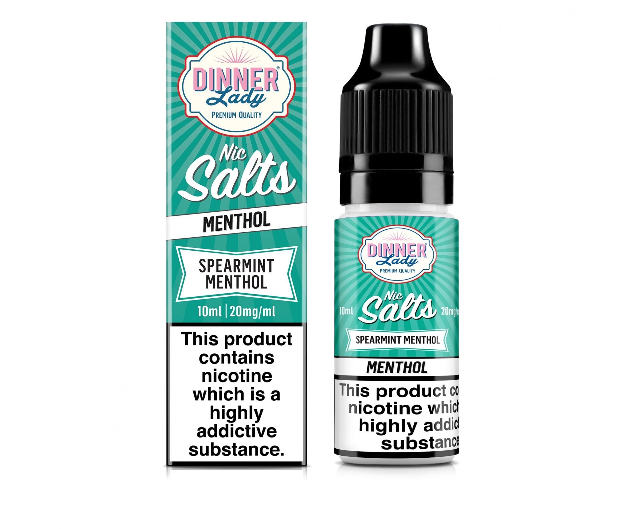 Spearmint Menthol E-Liquid Nicotine Salt By Dinner Lady Menthol 10ml - Vapestore Direct