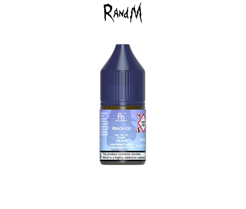 Peach Ice 7000 E-Liquid Nicotine Salt by R & M Tornado 10ml - Vapestore Direct