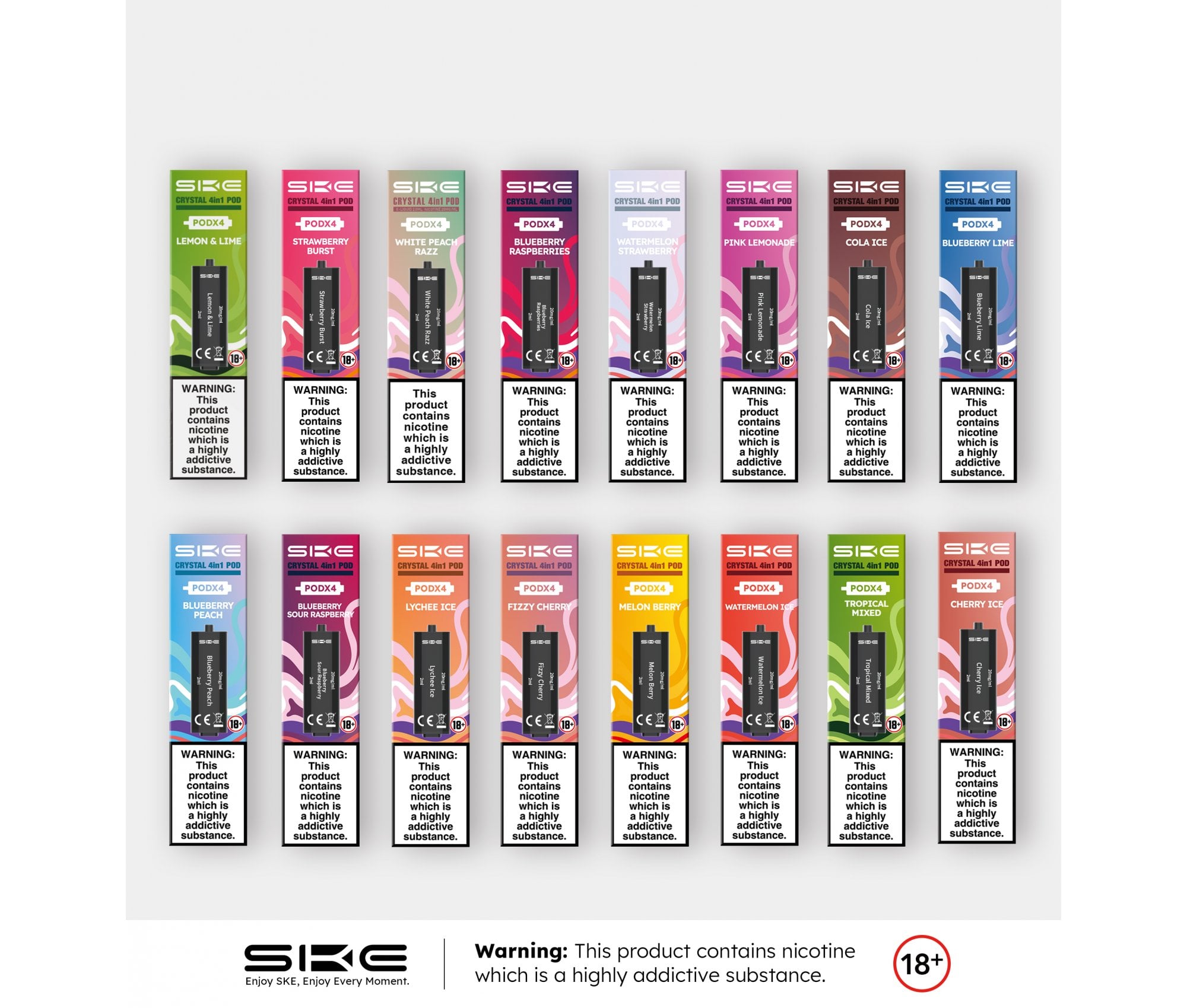 SKE Crystal 4 in 1 Replacement Pre-Filled Pods 20mg - Vapestore Direct