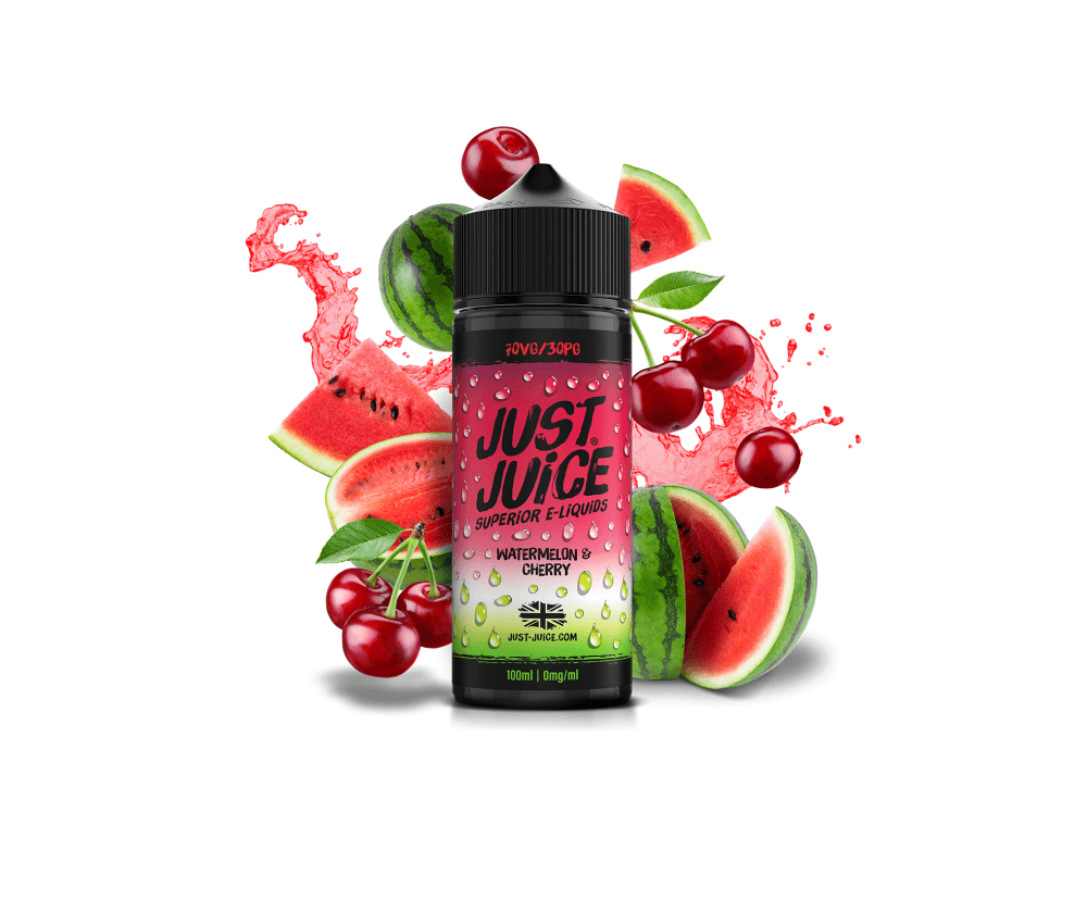Watermelon & Cherry E-Liquid Shortfill By Just Juice 100ml - Vapestore Direct