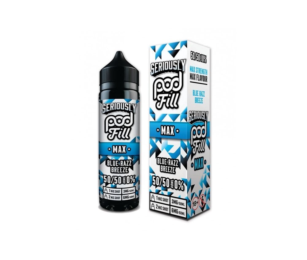 Blue Razz Breeze Seriously Max Pod Fill E-Liquid Shortfill By Doozy 40ml - Vapestore Direct