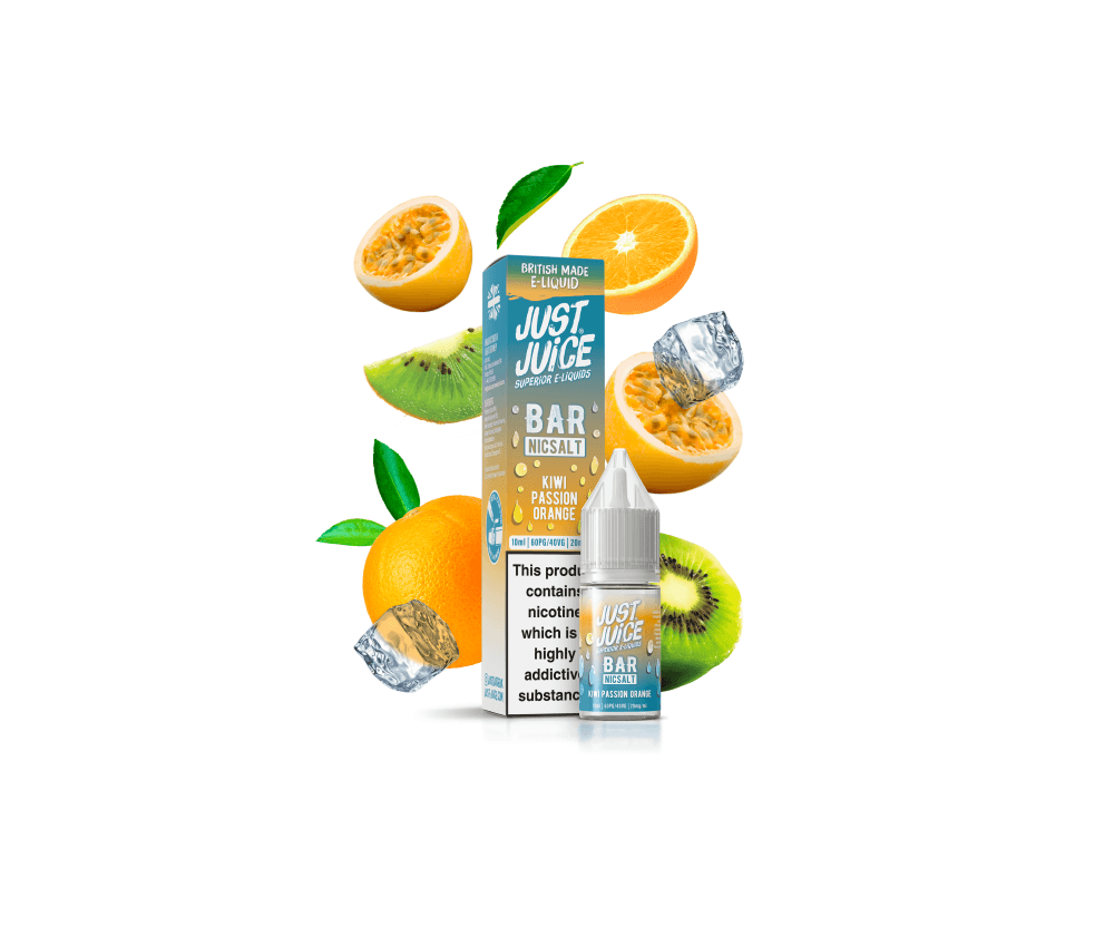 Kiwi Passion Orange Bar Range E-Liquid Nicotine Salt By Just Juice 10ml - Vapestore Direct