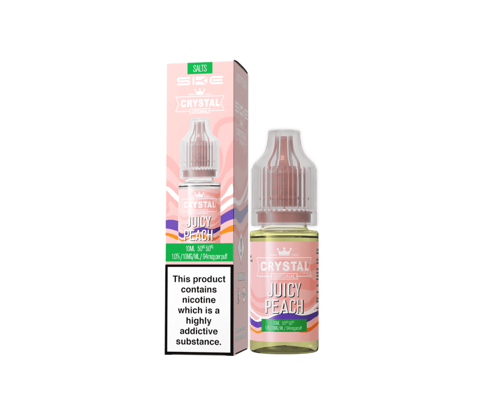 Juicy Peach E-Liquid Nicotine Salt By SKE Crystal V2 10ml - Vapestore Direct