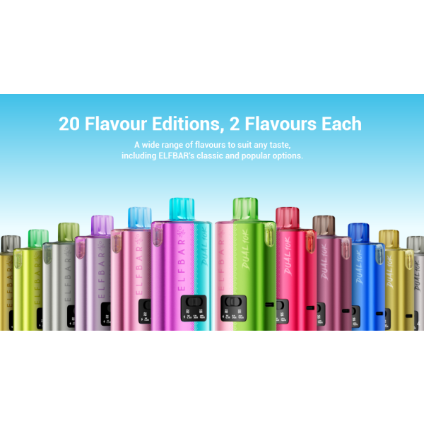 Elfbar Dual 10K 2 in 1 Disposable Pod kit  20 Flavours - Vapestore Direct