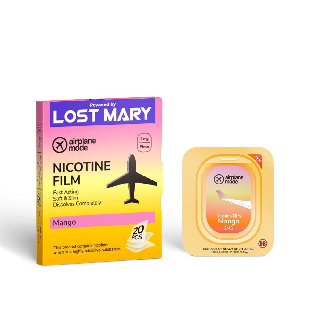 Airplane Mode Mango Flavour Nicotine Strips 2MG - Vapestore Direct