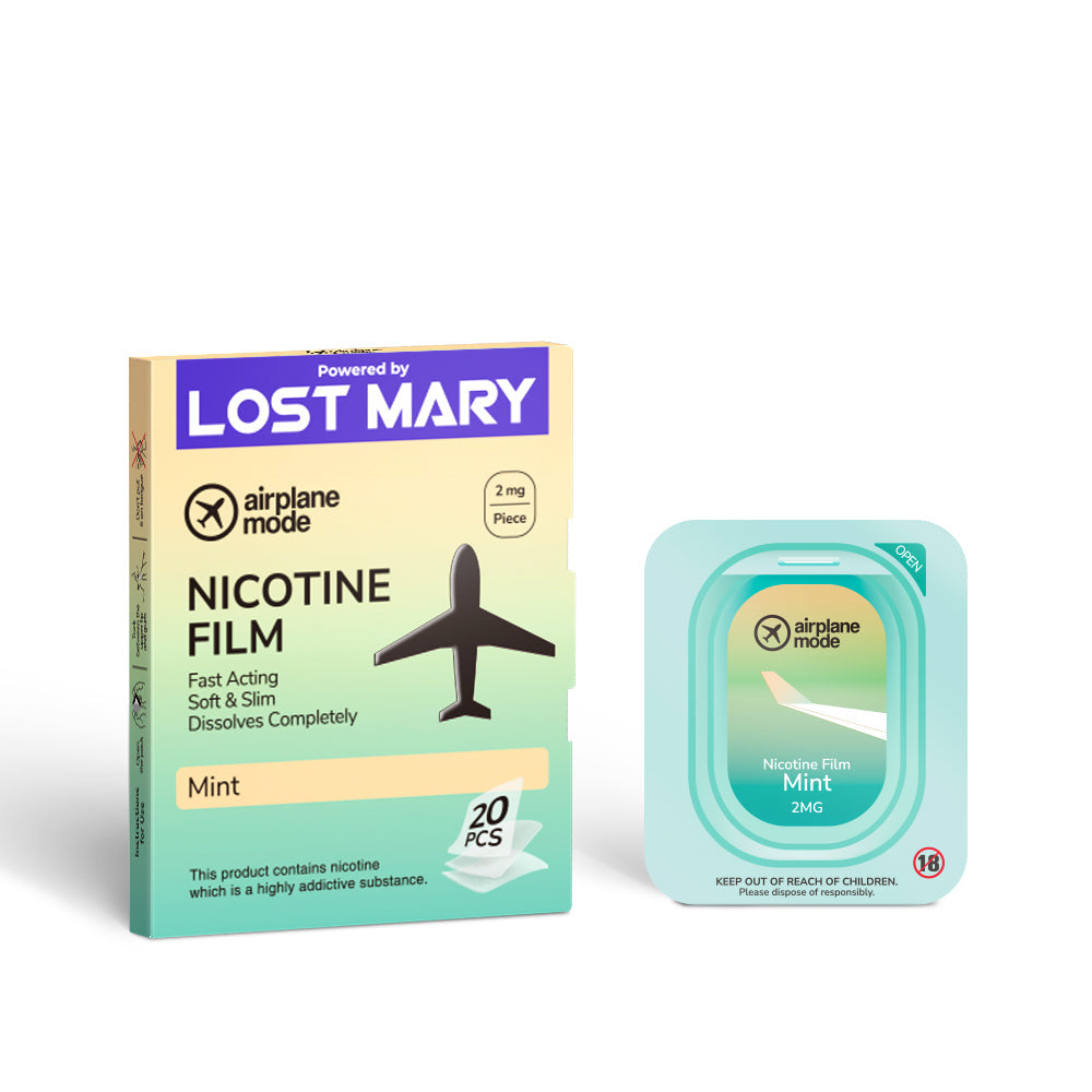 Airplane Mode Mint Flavour Nicotine Strips 2MG - Vapestore Direct