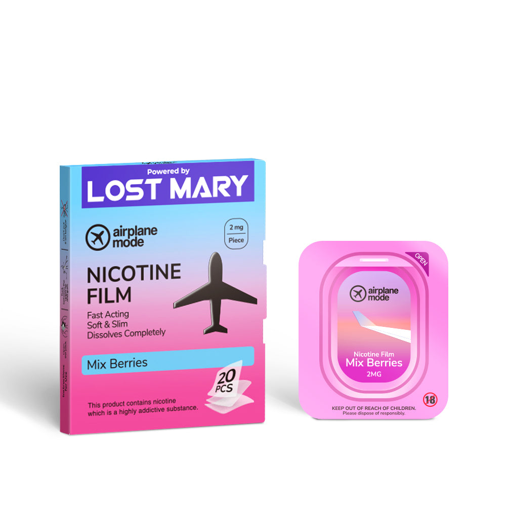 Airplane Mode Mixed Berries Flavour Nicotine Strips 2MG - Vapestore Direct