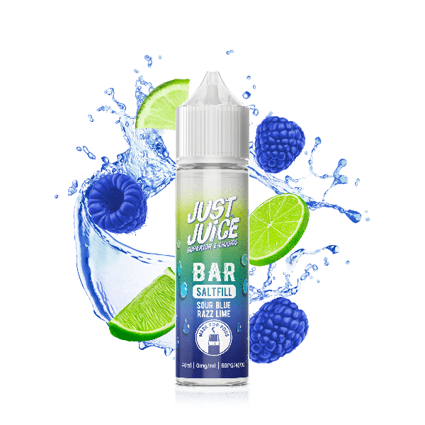 Sour Blue Razz Lime E-Liquid Bar Shortfill By Just Juice 40ml - Vapestore Direct