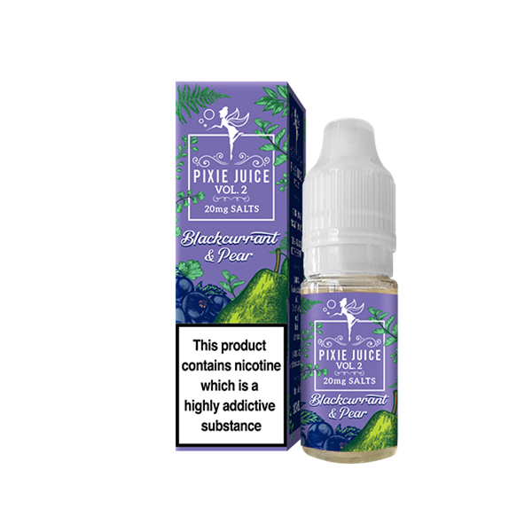 Blackcurrant & Pear E-Liquid Nicotine Salt By Pixie Juice Vol. 2 10ml - Vapestore Direct