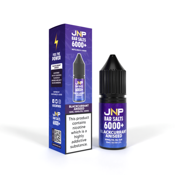 Blackcurrant Aniseed Bar Salts 6000+ E-Liquid Nicotine Salt By Juice N' Power 10ml - Vapestore Direct