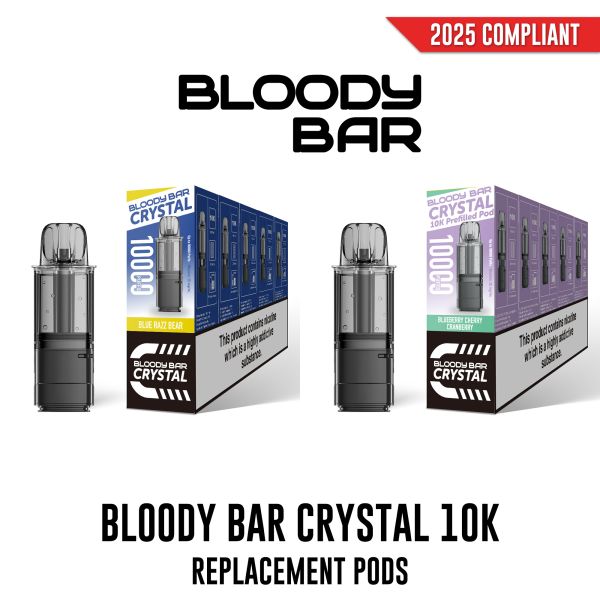 Bloody Mary Bloody BAR 10K Replacement Pre-Filled Pods 20mg - Vapestore Direct