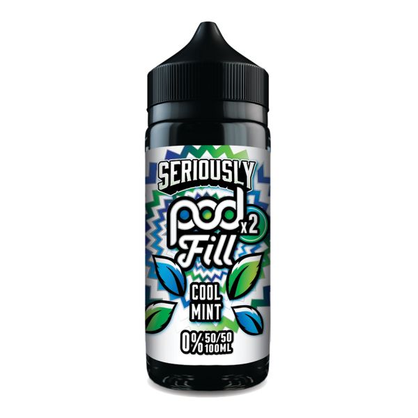 Cool Mint Seriously Pod Fill X2 E-Liquid Shortfill by Doozy Vape 100ml - Vapestore Direct