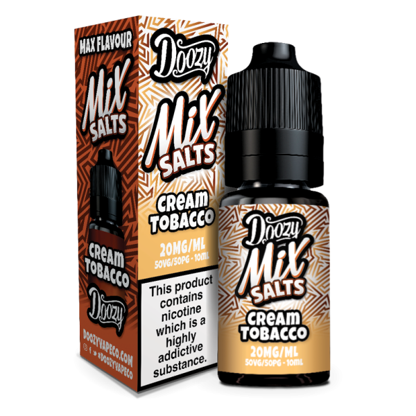 Cream Tobacco E-Liquid Nicotine Mix Salts By Doozy Vape 10ml - Vapestore Direct