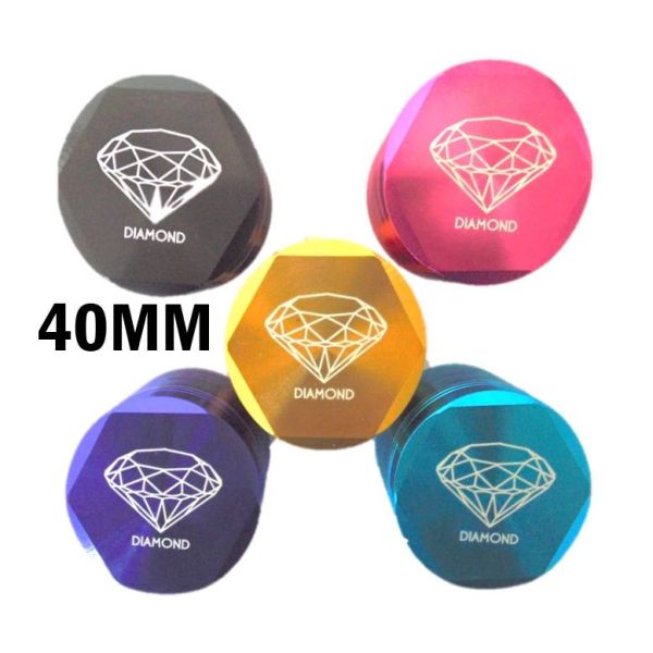40mm Diamond Metal 4 Part Grinder - Vapestore Direct
