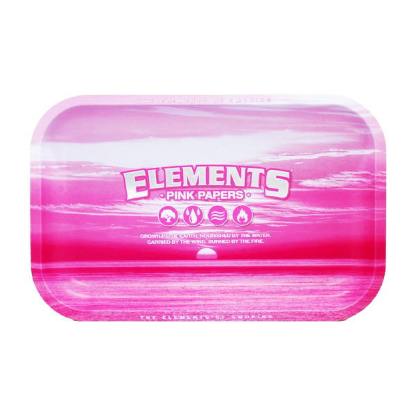 Elements Pink Metal Rolling Tray - Vapestore Direct