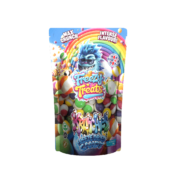 Freezy Treats Krunchies Rainbow Candy Freeze Dried Candy Packet Front - Vapestore Direct