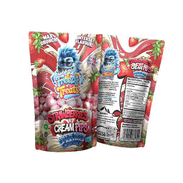 Freezy Treats Strawberry Cream Pips Freeze Dried Candy Nutritional Facts - Vapestore Direct