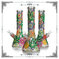 32cm Thick Glass 3D Leaf Glow In The Dark Beaker / Flask Waterpipe - GB181 - Vapestore Direct