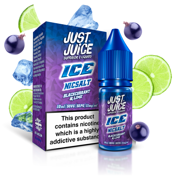 Blackcurrant & Lime ICE E-Liquid Nicotine Salt By Just Juice 10ml - Vapestore Direct