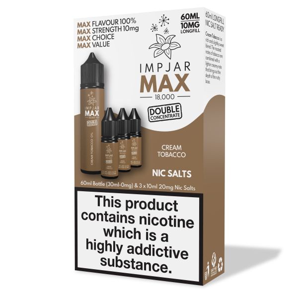 Cream Tobacco E-Liquid MAX 18000 Longfill By Impjar 60ml - Vapestore Direct