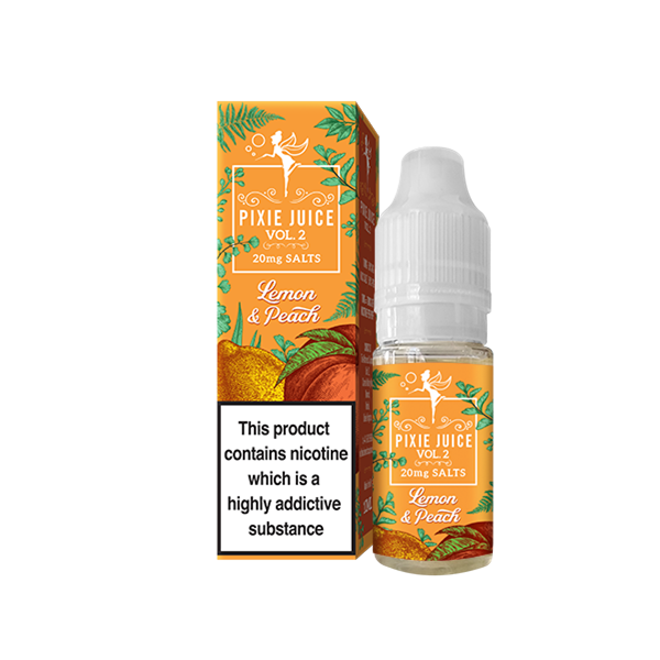 Lemon & Peach E-Liquid Nicotine Salt By Pixie Juice Vol. 2 10ml - Vapestore Direct