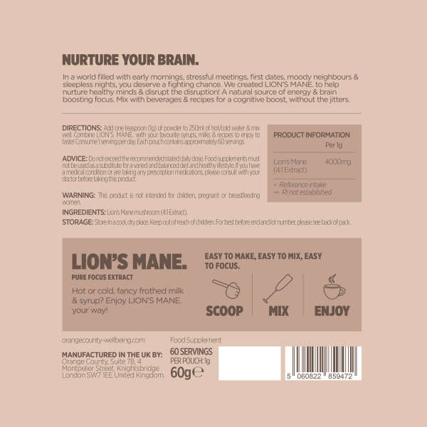 Orange County Lions Mane Extract Powder 240,000mg - Vapestore Direct